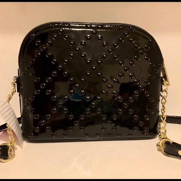 Betsey Johnson Hearts & Bow Black Purse - Picture 3 of 5